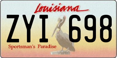 LA license plate ZYI698