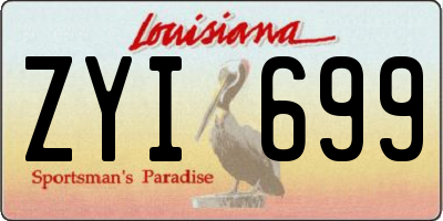 LA license plate ZYI699
