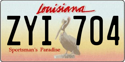 LA license plate ZYI704