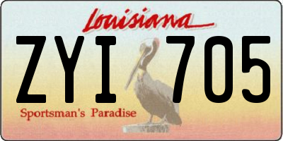 LA license plate ZYI705