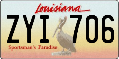 LA license plate ZYI706