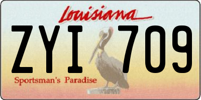 LA license plate ZYI709