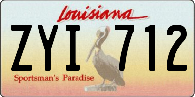 LA license plate ZYI712