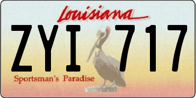 LA license plate ZYI717
