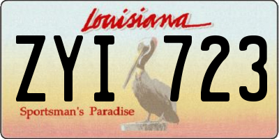 LA license plate ZYI723