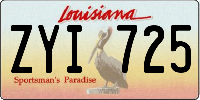 LA license plate ZYI725