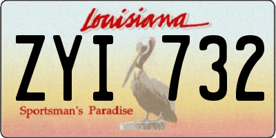 LA license plate ZYI732
