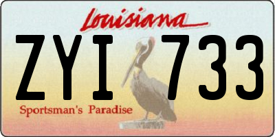 LA license plate ZYI733