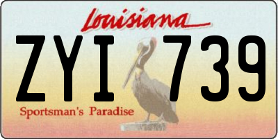 LA license plate ZYI739