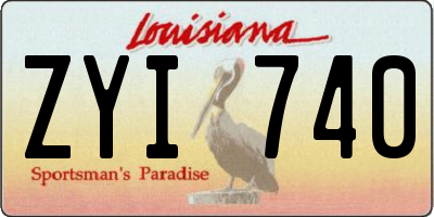 LA license plate ZYI740