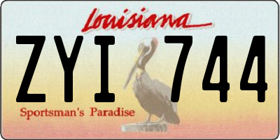 LA license plate ZYI744