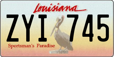 LA license plate ZYI745
