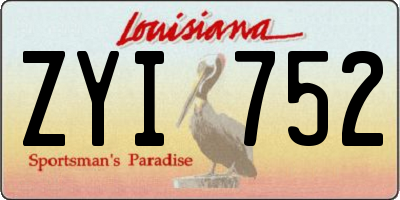 LA license plate ZYI752