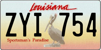 LA license plate ZYI754