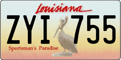LA license plate ZYI755