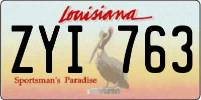 LA license plate ZYI763