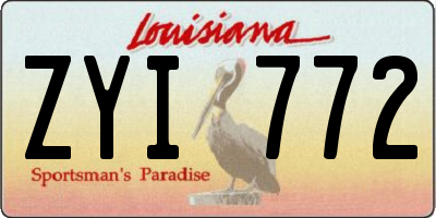 LA license plate ZYI772