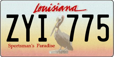 LA license plate ZYI775
