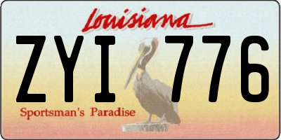LA license plate ZYI776