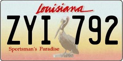 LA license plate ZYI792