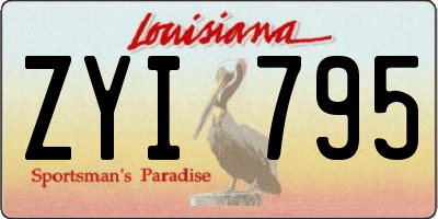 LA license plate ZYI795