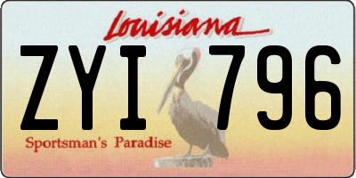 LA license plate ZYI796
