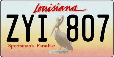 LA license plate ZYI807