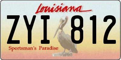 LA license plate ZYI812