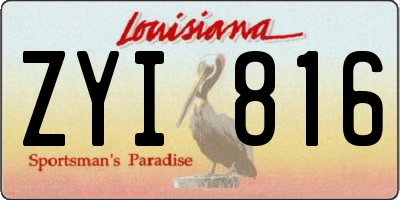 LA license plate ZYI816
