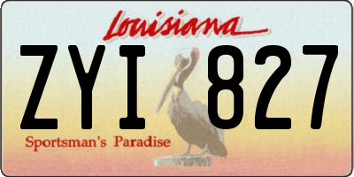LA license plate ZYI827