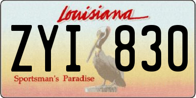 LA license plate ZYI830