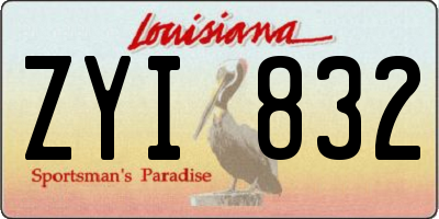 LA license plate ZYI832