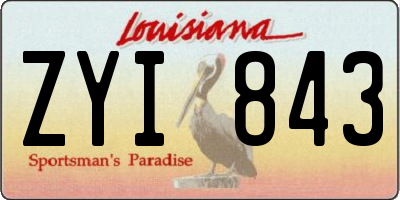 LA license plate ZYI843