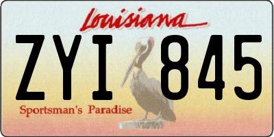 LA license plate ZYI845
