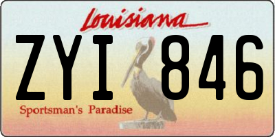 LA license plate ZYI846