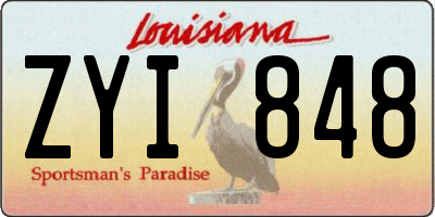 LA license plate ZYI848