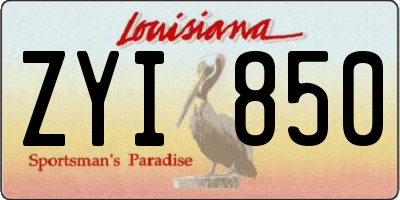 LA license plate ZYI850
