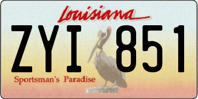 LA license plate ZYI851
