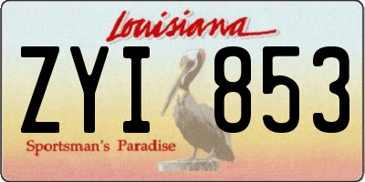 LA license plate ZYI853
