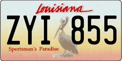 LA license plate ZYI855