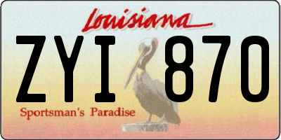 LA license plate ZYI870