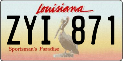 LA license plate ZYI871