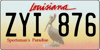 LA license plate ZYI876