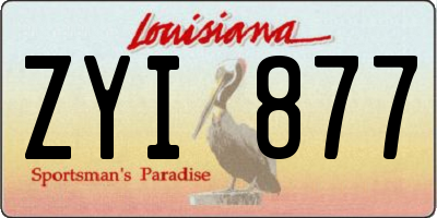 LA license plate ZYI877