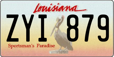 LA license plate ZYI879