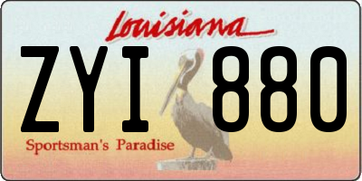 LA license plate ZYI880