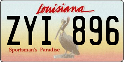LA license plate ZYI896