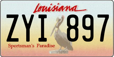 LA license plate ZYI897