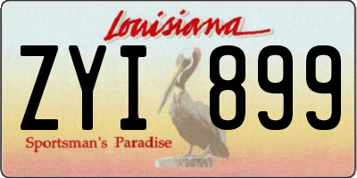 LA license plate ZYI899
