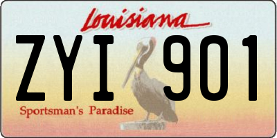 LA license plate ZYI901